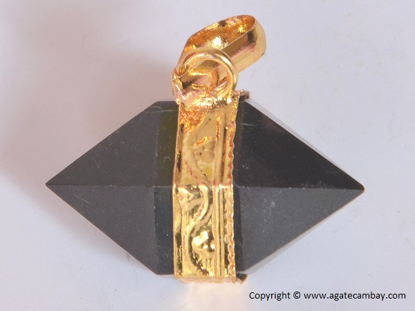 Black Golden Platted Herkimer Diamonds Pendant