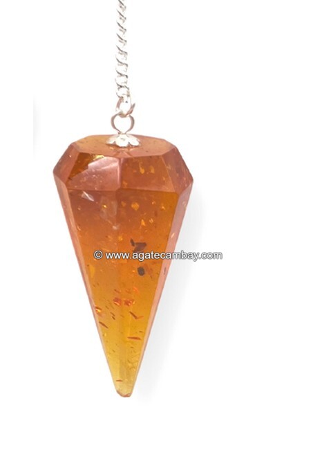 Amber Facetted Pendulum