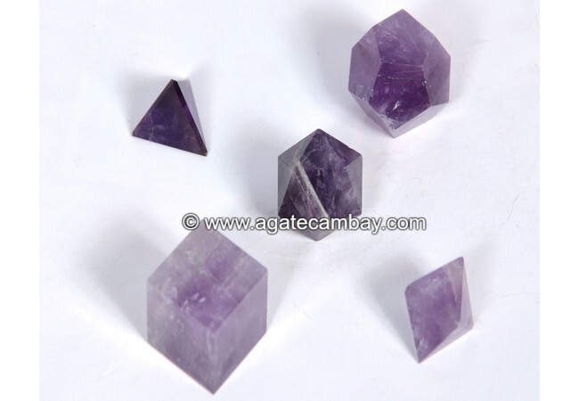 Amethyst Sacred Geometry 5 Pieces Sets