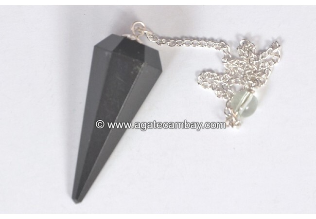 Black Jasper Facetted Pendulum