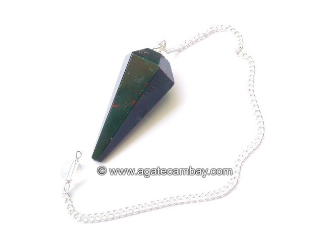 Bloodstone Facetted Pendulum