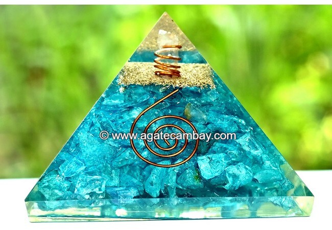 Blue Apatite Orgonite Pyramid