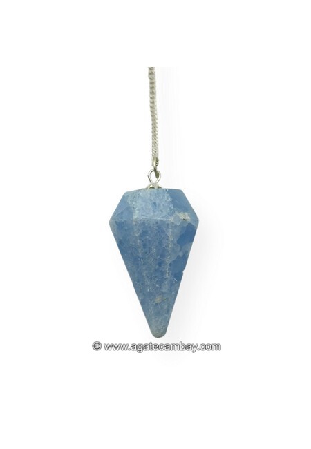 Blue Calcite Facetted Pendulum