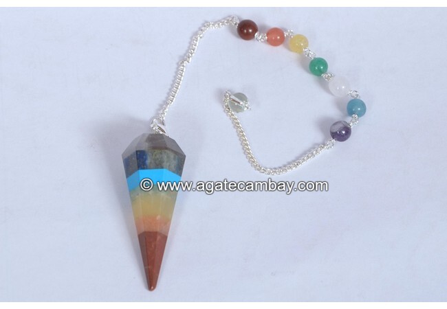 Chakra Pendulum With Firoza & Chakra Chain Facetted Pendulum