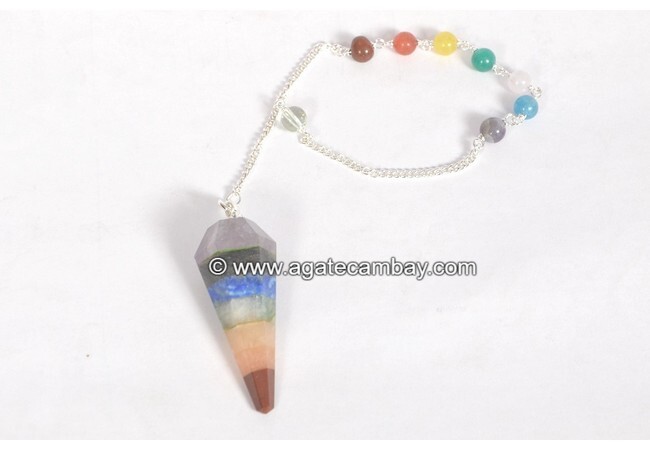 Chakra Pendulum With Lapis & Chakra Chain Facetted Pendulum