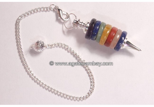 Chakra Donut Facetted Pendulum