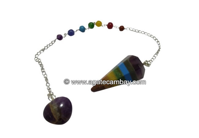 Chakra Pendulum With Amethyst Heart Facetted Pendulum