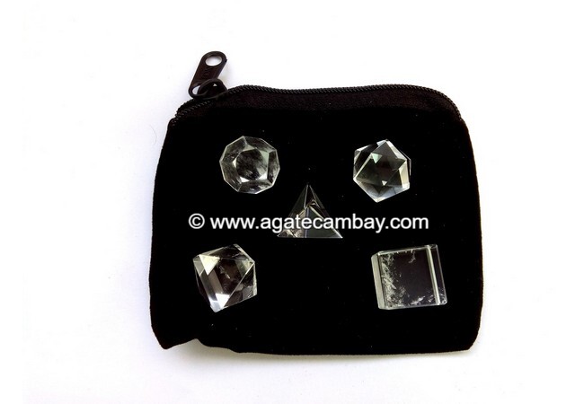 Clear Quartz Sacred Geometry 5 Pieces Sets