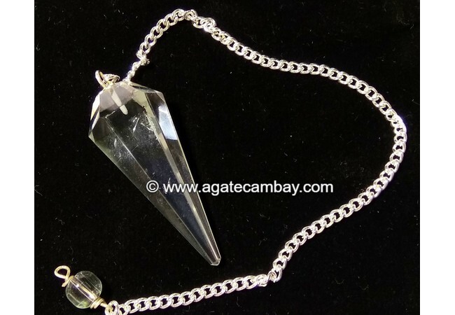 Clear Quartz Facetted Pendulum