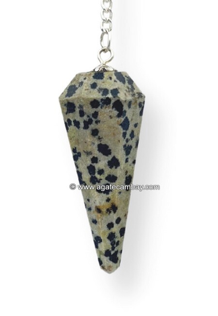 Dalmatian Jasper Facetted Pendulum