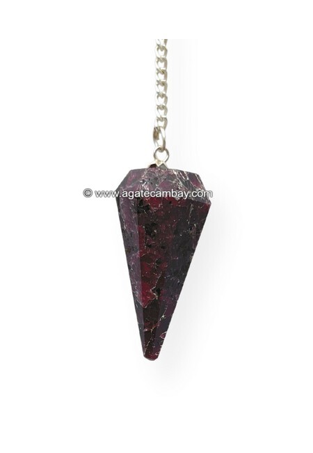 Garnet Facetted Pendulum