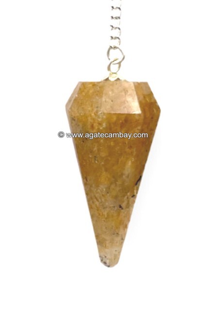 Golden Quartz Facetted Pendulum