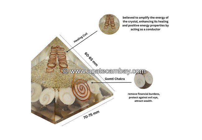 Gomati Chakra Healing Coil Orgonite Pyramid