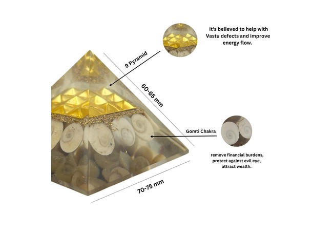 Gomati Chakra Orgonite Pyramid - 9 Pyramid Plate
