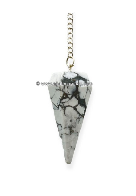 Howlite Facetted Pendulum