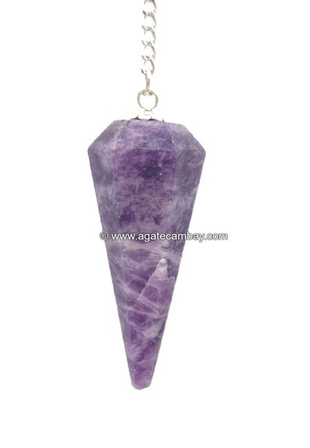 Lepidolite Facetted Pendulum