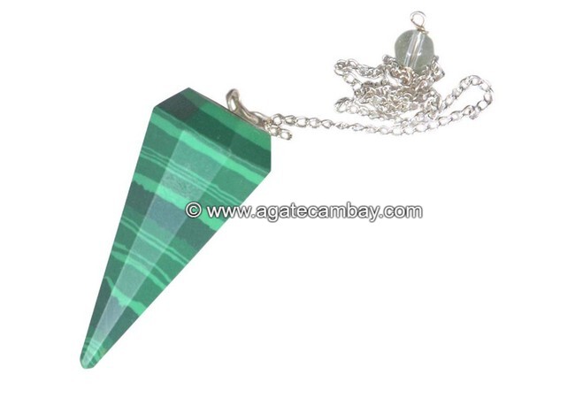 Malachite (Synthetic) Facetted Pendulum