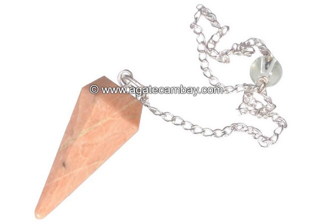 Peach Moonstone Facetted Pendulum