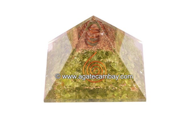 Peridot Orgonite Pyramid