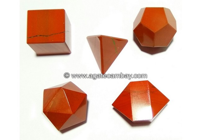 Red Jasper Sacred Geometry 5 Pieces Sets
