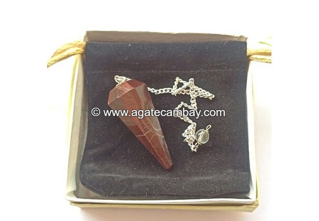 Red Tiger Eye Facetted Pendulum