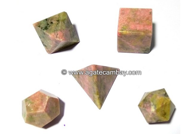 Rhodonite Sacred Geometry 5 Pieces Sets