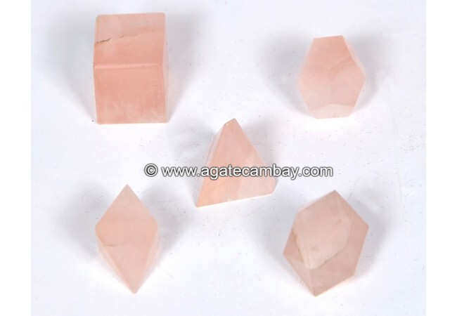 Rose Quartz Sacred Geometry 5 Pieces Sets