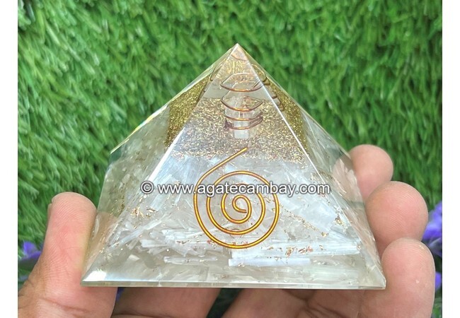 Selenite Orgonite Pyramid