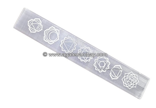 Selenite Rectangle Plate-Chakra