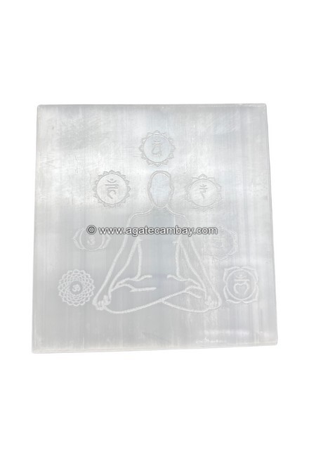 Selenite Square Plate - (Buddha Yoga)