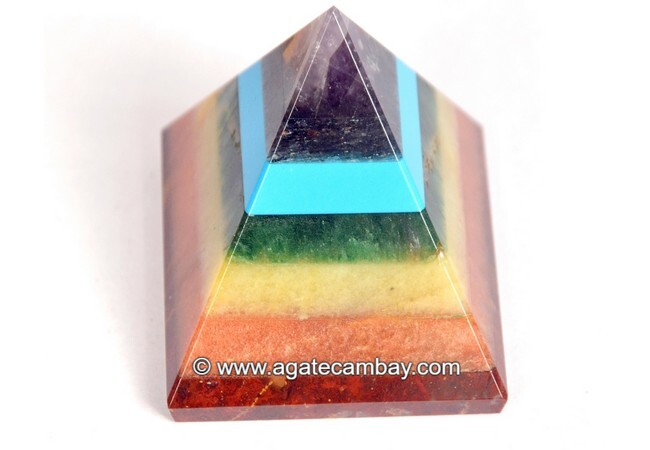 Seven Chakra Bonded (Turquoise Wala) Pyramid