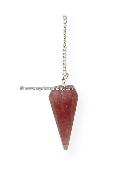 Strawberry Quartz Facetted Pendulum