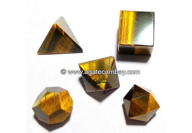 Tiger Eye Sacred Geometry 5 Pieces Sets