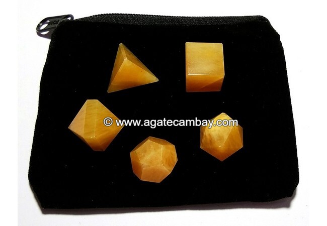Yellow Aventurine Sacred Geometry 5 Pieces Sets