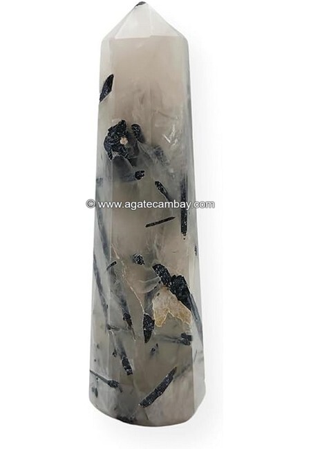 Black Rutilated Quartz Obelisk