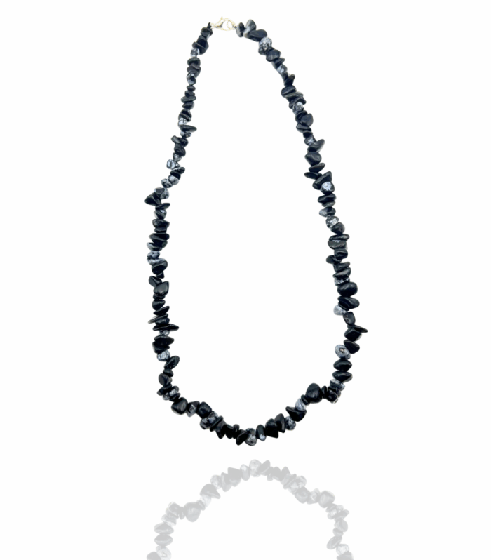 Snowflake Obsidian Chips Necklaces