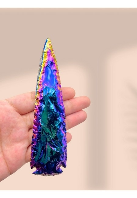 Titanium Aura Fancy Jasper 5 Inch. Arrow Head