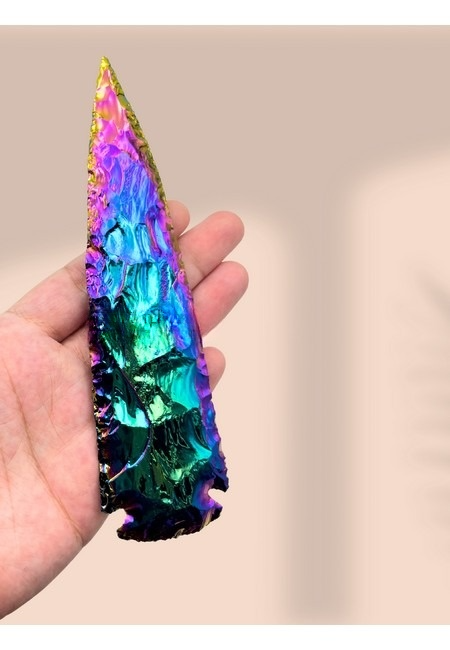 Titanium Aura Fancy Jasper 6 Inch. Arrow Head