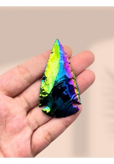 Titanium Aura Fancy Jasper 2 Inch. Arrow Head