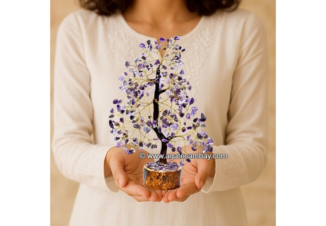 Amethyst Tree with Golden Wire (300 Chips)
