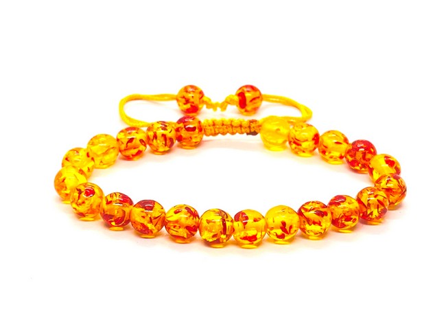 Amber Single Stone Dori Bracelet- 8 mm
