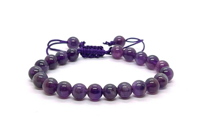 Amethyst Single Stone Dori Bracelet- 8 mm