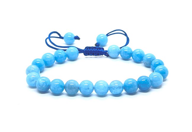 Aquamarine Single Stone Dori Bracelet- 8 mm