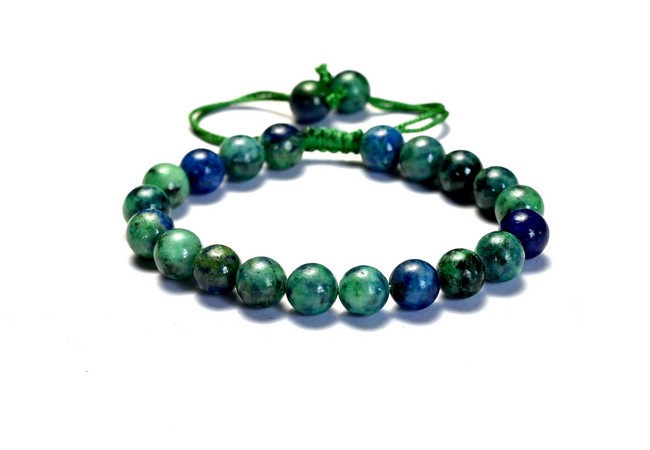 Azurite Single Stone Dori Bracelet- 8 mm