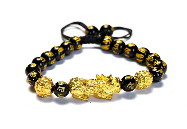 Black Obsidian Pixiu Single Stone Dori Bracelet- 8 mm