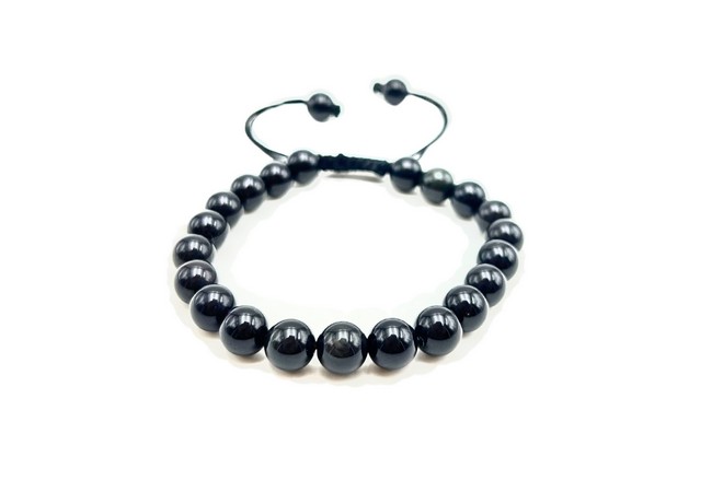 Black Obsidian Single Stone Dori Bracelet- 8 mm