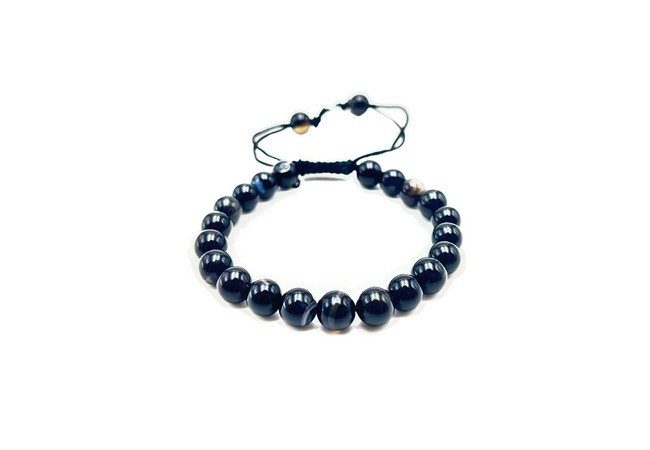 Black Sulemani Hakik Single Stone Dori Bracelet- 8 mm