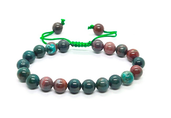 Bloodstone Single Stone Dori Bracelet- 8 mm