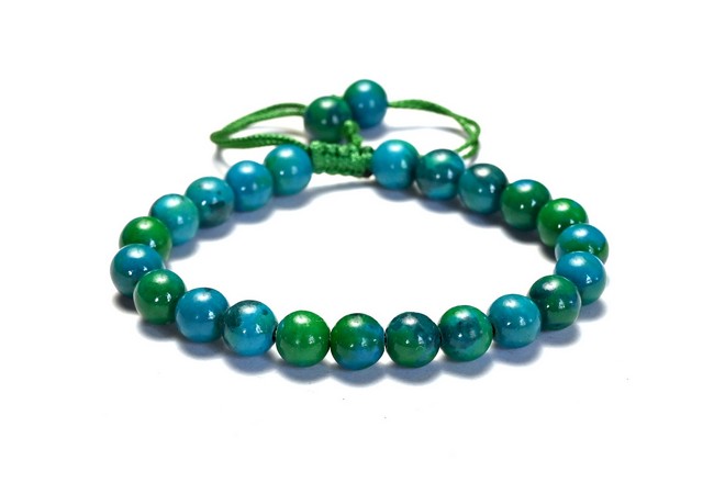 Chrysocolla Single Stone Dori Bracelet- 8 mm