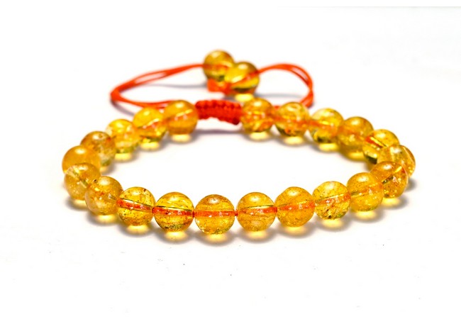 Citrine (Heated) Single Stone Dori Bracelet- 8 mm